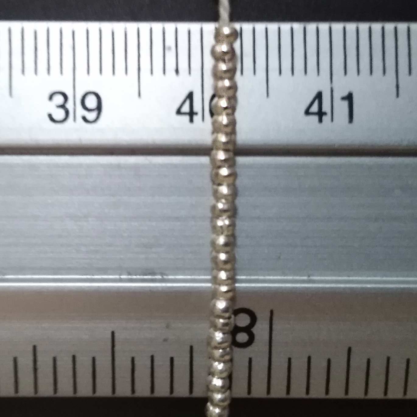 26 - 27 inch - Tiny Circular Silver Bead Strand - FULLB0240_2