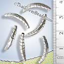Curved Wrapped Silver Bead - B0101 - (1 Piece)