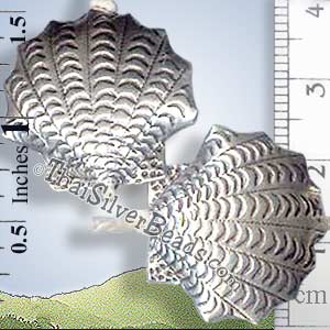 Silver Lions Paw Scallop Bead - BSB0043 - (1 Piece)_1
