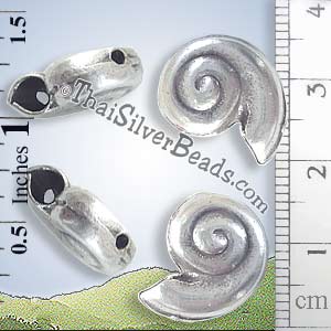 Hill Tribe Shell Silver Bead - BSB0083 - (1 Piece)_1