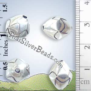 Discontinued Silver Bead - Origami - BSB0160 - (1 Piece)_1