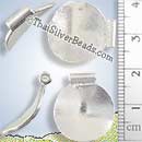 Concave Circular Silver Disc Bead Pendant - BSB0439 - (1 Piece)