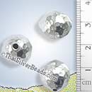 Round Hammered Finish Silver Bead - BSB0462 - (1 Piece)