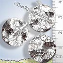 Circular Hammered Wavy Silver Bead - BSB0649 - (1 Piece)