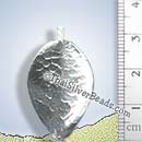 Hammered Oval Twist Silver Bead - BSB0655 - (1 Piece)