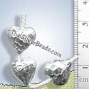 Honeycomb Heart Silver Bead - BSB0660 - (1 Piece)