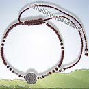 Ohm Hill Tribe Silver And Woven Adjustable Bracelet or Anklet - tsbrac013