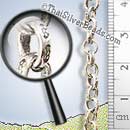 Silver Open Link Oxidized Print Chain - C0012 - 28 inch