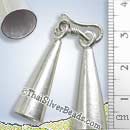 Silver End Caps & Clasp  - Glue On - F008 - (1 Set)