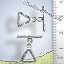 Triangular Silver Toggles - F021 - (1 Piece)