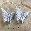 Hill Tribe Butterfly Silver Earrings Set - 20 mm x 22 mm - Earethnic031