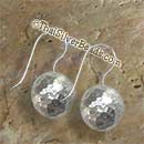Silver Hammered Ball Earrings Set - Earethnic089
