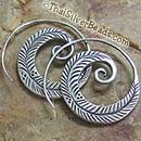 Coiled Feather Silver Earrings Set - Earethnic171