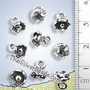 Small Silver Flower Drop Charm - P0004 - (1 Piece)