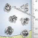 Hilltribe Silver Flower Charm - P0016 - (1 Piece)