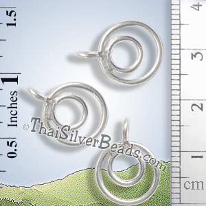 Double Hoop Silver Charm - P0050- (1 Piece)_1