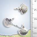 Scallop Sea Shell Silver Charm - P0100- (1 Piece)
