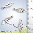 Small Elliptical Leaf Silver Charm - P0116- (1 Piece)