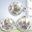Bell Silver Pendant With Daisy Print - P0227- (1 Piece)