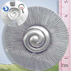 Brushed Shield With Spiral Silver Pendant - P0286- (1 Piece)_1