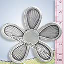 Large Oxidized Silver Flower Pendant - P0404- (1 Piece)