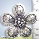 Flower Pendant With Woven Silver Petals - P0405- (1 Piece)