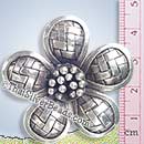 Woven Petals Flower Silver Pendant - P0406- (1 Piece)