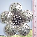 Large Woven Flower Silver Pendant - P0407- (1 Piece)
