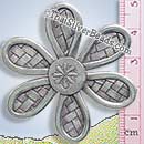 Oxidized Woven Silver Hilltribe Flower Pendant - P0409- (1 Piece)
