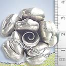 Rose Floral Silver Pendant - P0411- (1 Piece)