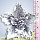 Large Silver Flower Pendant - P0456- (1 Piece)