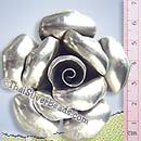 Big Karen Silver Rose Bloom Pendant - P0461- (1 Piece)