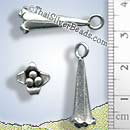 Snowdrop Silver Flower Pendant - P0659 - (1 Piece)