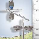 Dragonfly Silver Drop Pendant - P0694 - (1 Piece)