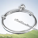 Adjustable Karen Hill Tribe Silver Bangle With Bell Options - sbangcus009
