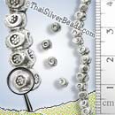 Silver Spacer Flower Print Bead - B0144 - (1 Piece)