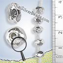 Large 6mm Silver Spacer Nugget Bead  - SB0174-6mm - ( 1 Piece)