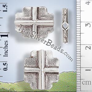 Silver Cross Antiqued Bead - BCUS005 - (1 Piece)_1