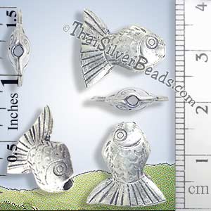Silver Fish Hill Tribe Bead - BSB0004- (1 Piece)_1