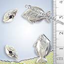 Fish Hilltribe Silver Bead - BSB0024 - (1 Piece)