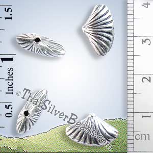 Scallop Silver Sea Shell Bead - BSB0031 - (1 Piece)_1