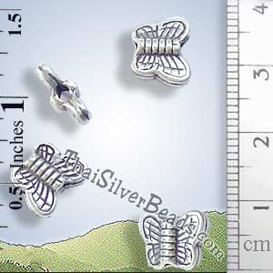 Small Butterfly Silver Bead - BSB0093 -(1 Piece)_1