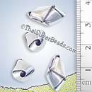 Origami Bicone Folded Silver Bead - BSB0176 - (1 Piece)