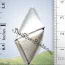 Wrapped Large Origami Silver Bicone Bead - BSB0178 - (1 Piece)