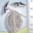 Fish Oval Silver Bead - BSB0236 - (1 Piece)