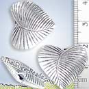 Heart Shaped Striped Silver Bead - BSB0372- (1 Piece)