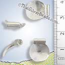 Concave Silver Disc Bead Pendant - BSB0438 - (1 Piece)