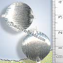 Lentil Circular Brushed Silver Disc Bead - BSB0457 - (1 Piece)