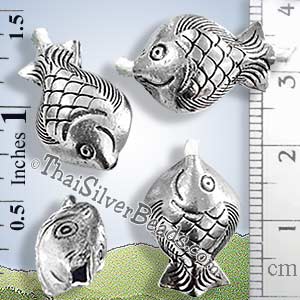Fish 3D Silver Hill Tribe Bead - BSB0559 - (1 Piece)_1