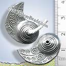 Fin Abstract Printed Silver Bead - BSB0597 - (1 Piece)